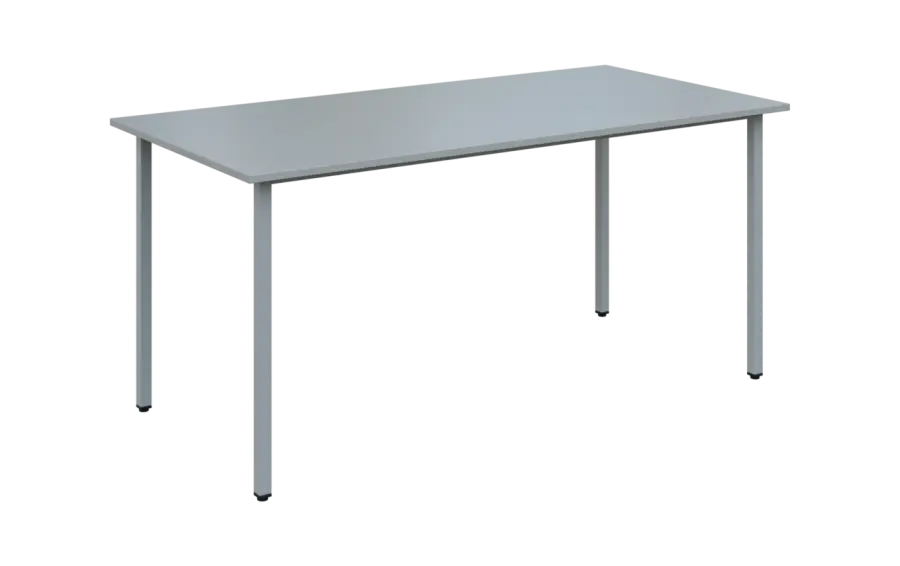 JSB 160N Jídelní stůl 1600 x 800 mm, deska šedá / podnož stříbrná